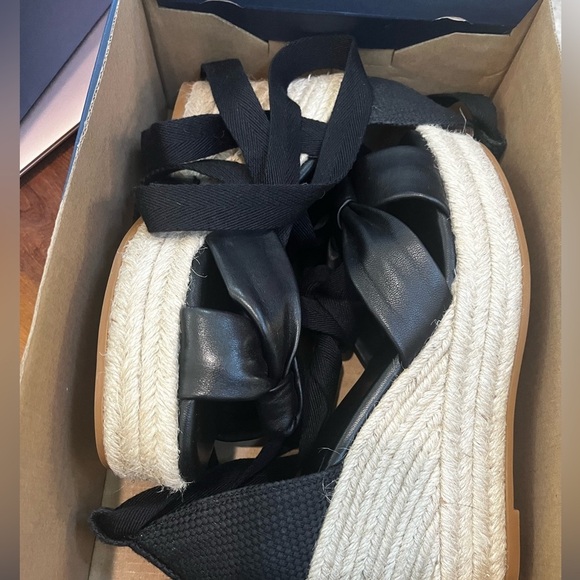 Cole Haan Cloudfeel Hampton Espadrille Wedge Sandal NWB Size 9 Black - Picture 7 of 9